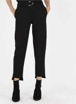 Maje PALMA - Pantalon Droit 7/8 ème Ceinturé | Noir