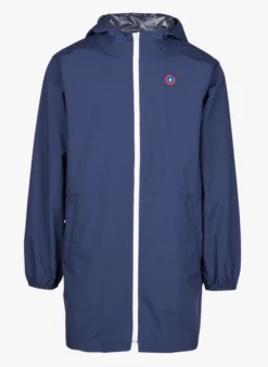 Imperméable Long à Capuche Convertible | Bleu