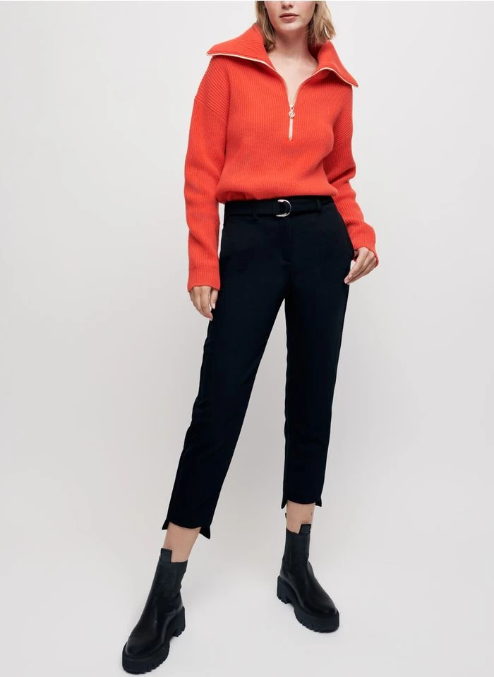 Maje PALMA - Pantalon Droit 7/8 ème Ceinturé | Noir 12 Maje PALMA - Pantalon Droit 7/8 ème Ceinturé | Noir – Bild 10