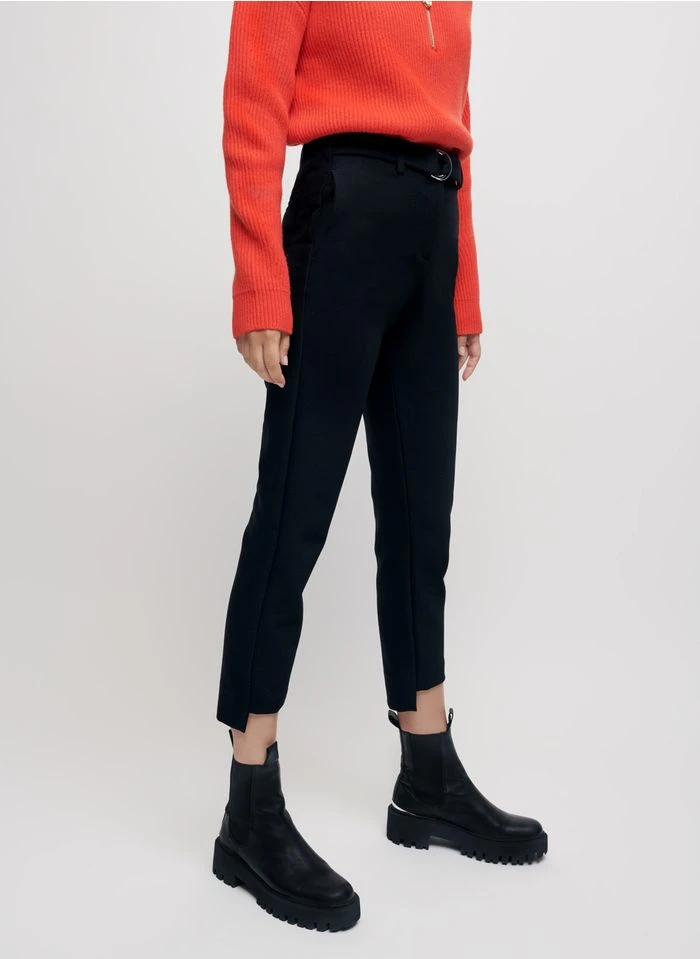 Maje PALMA - Pantalon Droit 7/8 ème Ceinturé | Noir 6 Maje PALMA - Pantalon Droit 7/8 ème Ceinturé | Noir – Bild 4