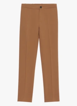Sandro JERSEY - Pantalon Droit | Marron