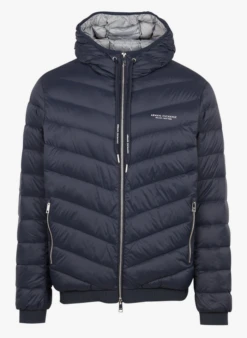 Armani Exchange Doudoune Col Montant à Capuche | Bleu