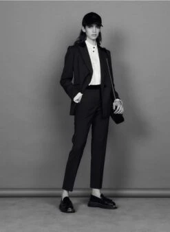 Sandro NOAM - Pantalon Droit En Laine Mélangée | Noir -Sandro Geschaft 3263152