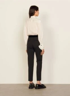 Sandro NOAM - Pantalon Droit En Laine Mélangée | Noir -Sandro Geschaft 3263153