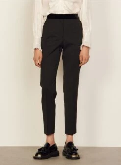 Sandro NOAM - Pantalon Droit En Laine Mélangée | Noir