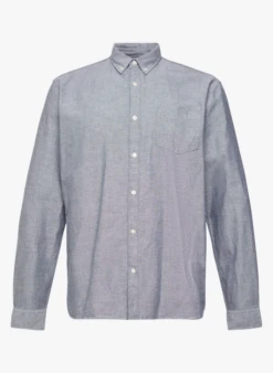 ESPRIT Chemise à Col Boutonné, 100 Coton | Bleu
