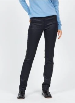 Caroll Pantalon Slim En Coton Mélangé | Bleu