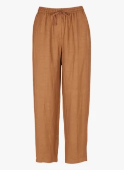 PAPIZO - Pantalon Carotte Taille Haute | Marron -Sandro Geschaft 3919458