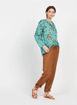 PAPIZO - Pantalon Carotte Taille Haute | Marron -Sandro Geschaft 3922269