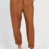 PAPIZO - Pantalon Carotte Taille Haute | Marron -Sandro Geschaft 3922273