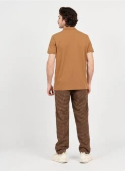 Les Deux Pantalon Imprimé Pied-de-poule En Laine Mélangée | Marron -Sandro Geschaft 3974575