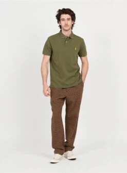 Les Deux Pantalon Imprimé Pied-de-poule En Laine Mélangée | Marron -Sandro Geschaft 3974590