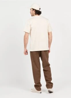 Les Deux Pantalon Imprimé Pied-de-poule En Laine Mélangée | Marron -Sandro Geschaft 3974593