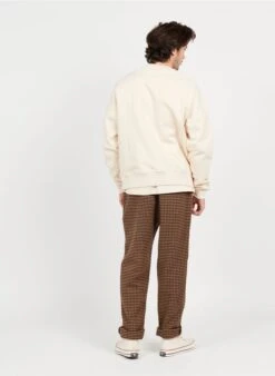 Les Deux Pantalon Imprimé Pied-de-poule En Laine Mélangée | Marron -Sandro Geschaft 3974606