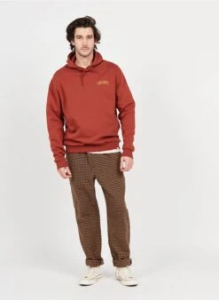 Les Deux Pantalon Imprimé Pied-de-poule En Laine Mélangée | Marron -Sandro Geschaft 3974615