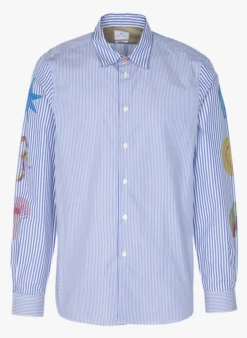 PAUL SMITH Chemise Col Classique à Rayures En Coton Bio | Bleu