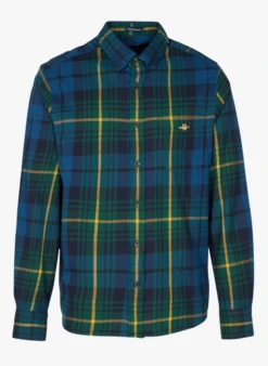 Gant Chemise Col Américain Regular-fit à Carreaux En Coton | Vert