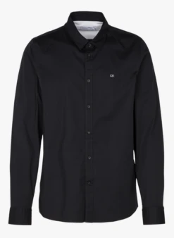 Calvin Klein Chemise Slim Fit En Coton Mélangé | Noir