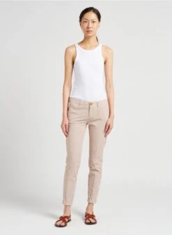 Reiko SANDY - Pantalon Droit à Rayures En Coton Mélangé | Orange -Sandro Geschaft 4008178