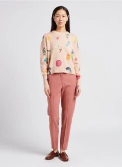 PAUL SMITH Pantalon à Pinces 7/8ème En Laine | Rose 12 PAUL SMITH Pantalon à Pinces 7/8ème En Laine | Rose -Sandro Geschaft 4012486