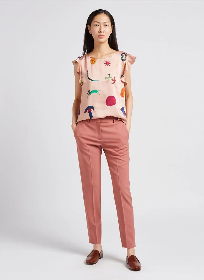 PAUL SMITH Pantalon à Pinces 7/8ème En Laine | Rose 8 PAUL SMITH Pantalon à Pinces 7/8ème En Laine | Rose – Bild 6