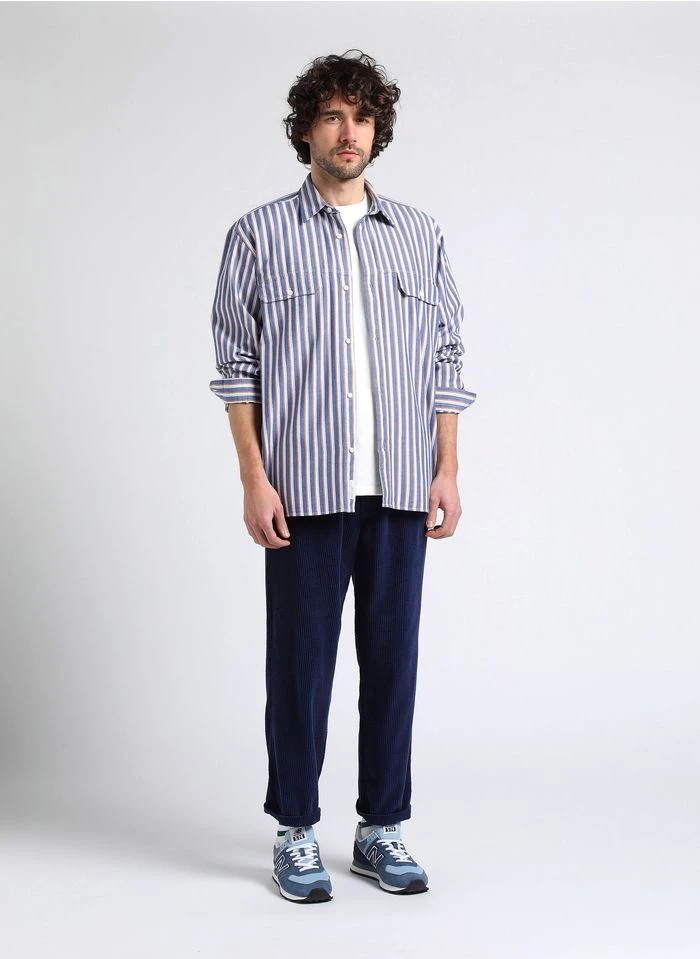 American Vintage PADOW - Pantalon Côtelé En Coton | Bleu 20 American Vintage PADOW - Pantalon Côtelé En Coton | Bleu – Bild 18