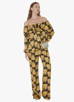 Tara Jarmon POEMA - Pantalon Large Imprimé | Noir -Sandro Geschaft 4030909