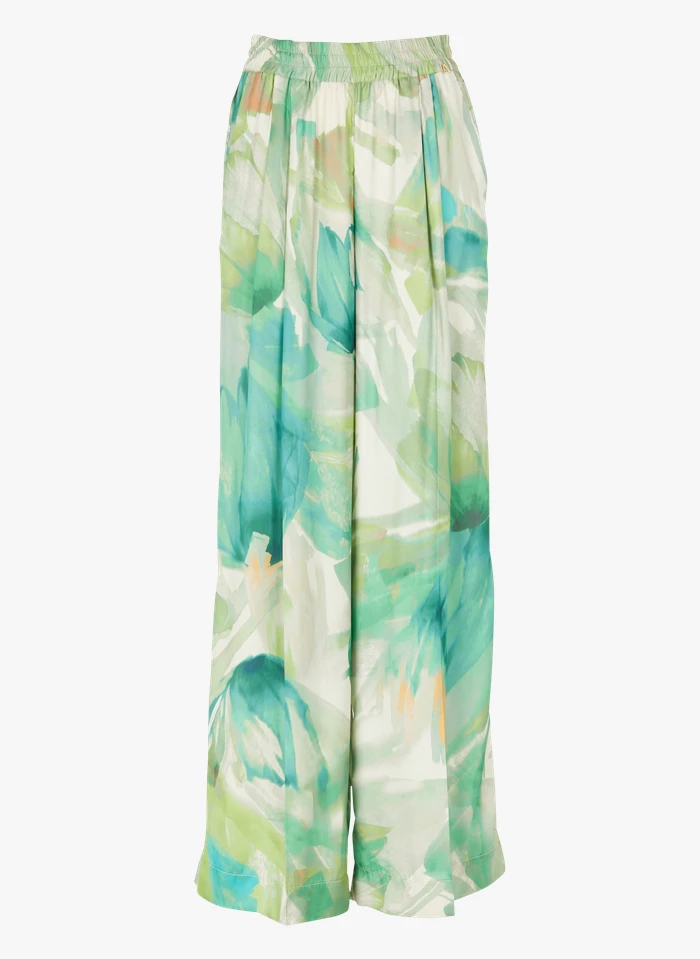 TWINSET Pantalon Palazzo Imprimé Tie And Dye | Vert 5 TWINSET Pantalon Palazzo Imprimé Tie And Dye | Vert – Bild 3