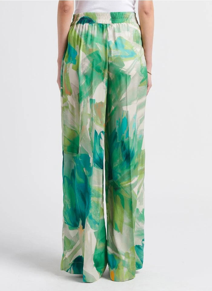 TWINSET Pantalon Palazzo Imprimé Tie And Dye | Vert 4 TWINSET Pantalon Palazzo Imprimé Tie And Dye | Vert – Bild 2