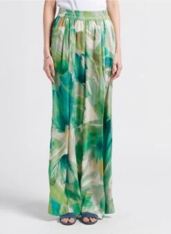 TWINSET Pantalon Palazzo Imprimé Tie And Dye | Vert