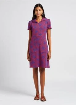 ALEGRIA - Robe Midi à Col Classique En Coton Mélangé | Rouge