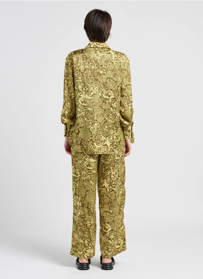 MOSS COPENHAGEN MARICEL - Pantalon Large Taille Haute à Imprimé | Jaune 7 MOSS COPENHAGEN MARICEL - Pantalon Large Taille Haute à Imprimé | Jaune – Bild 5