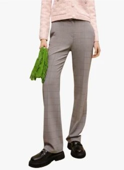 Maje PARREAU - Pantalon De Costume Droit à Carreaux | Gris