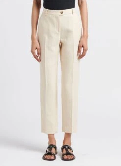 JUDE - Pantalon Droit En Coton Mélangé | Beige