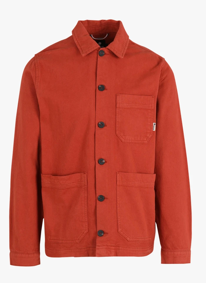 Faguo LORGE - Blouson Col Classique Regular-fit En Coton | Rouge 3 Faguo LORGE - Blouson Col Classique Regular-fit En Coton | Rouge