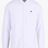 Faguo IVOY - Chemise Col Américain Regular-fit Rayée En Coton | Blanc -Sandro Geschaft 4073365