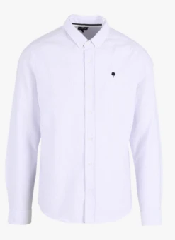 Faguo IVOY - Chemise Col Américain Regular-fit Rayée En Coton | Blanc