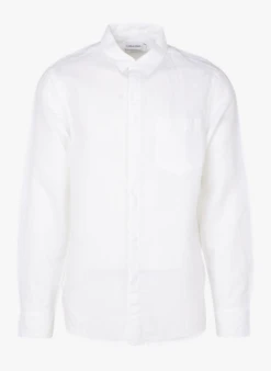 Calvin Klein Chemise Col Classique Regular-fit En Lin Et Coton | Blanc