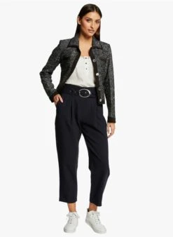 MORGAN PARIA - Pantalon Droit Taille Haute | Bleu 8 MORGAN PARIA - Pantalon Droit Taille Haute | Bleu -Sandro Geschaft 4076424