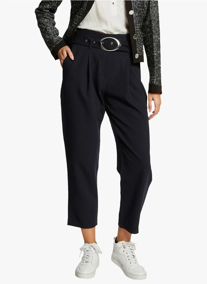 MORGAN PARIA - Pantalon Droit Taille Haute | Bleu 3 MORGAN PARIA - Pantalon Droit Taille Haute | Bleu