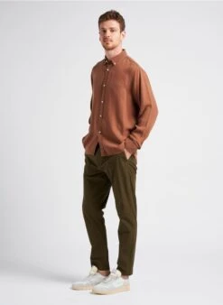 Les Deux Chemise Col Classique En Lyocell | Marron -Sandro Geschaft 4082043