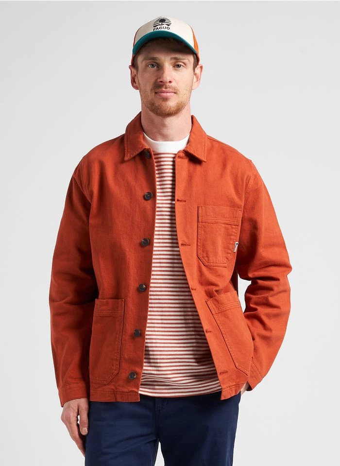 Faguo LORGE - Blouson Col Classique Regular-fit En Coton | Rouge 4 Faguo LORGE - Blouson Col Classique Regular-fit En Coton | Rouge – Bild 2