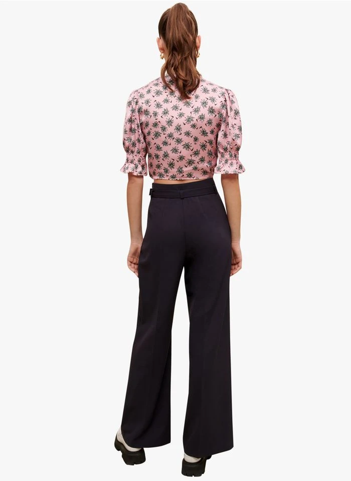 Maje PARCINE - Pantalon Large Ceinturé | Bleu 5 Maje PARCINE - Pantalon Large Ceinturé | Bleu – Bild 3