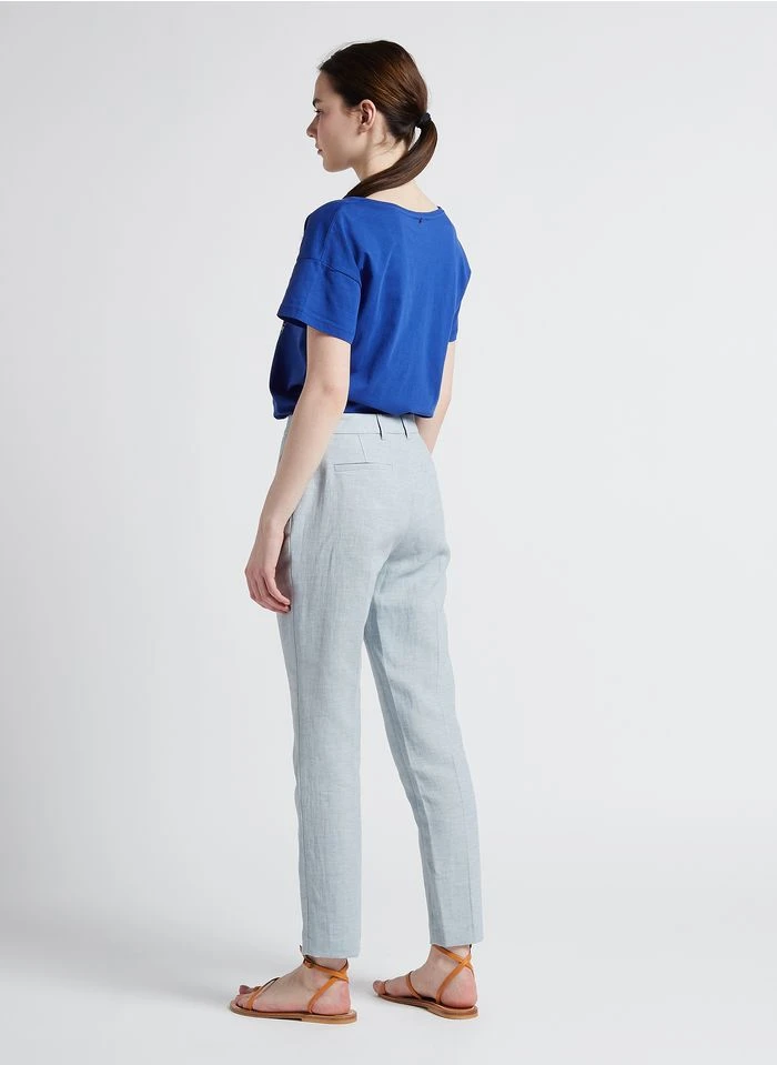 JUDE - Pantalon Droit En Coton Mélangé | Bleu 7 JUDE - Pantalon Droit En Coton Mélangé | Bleu – Bild 5
