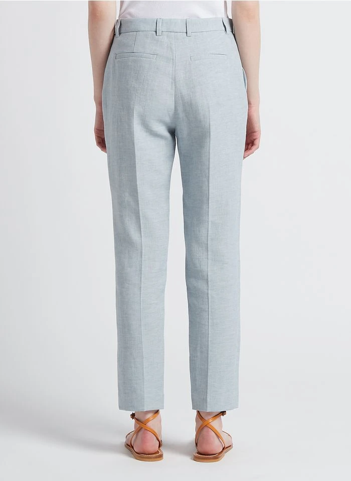 JUDE - Pantalon Droit En Coton Mélangé | Bleu 4 JUDE - Pantalon Droit En Coton Mélangé | Bleu – Bild 2