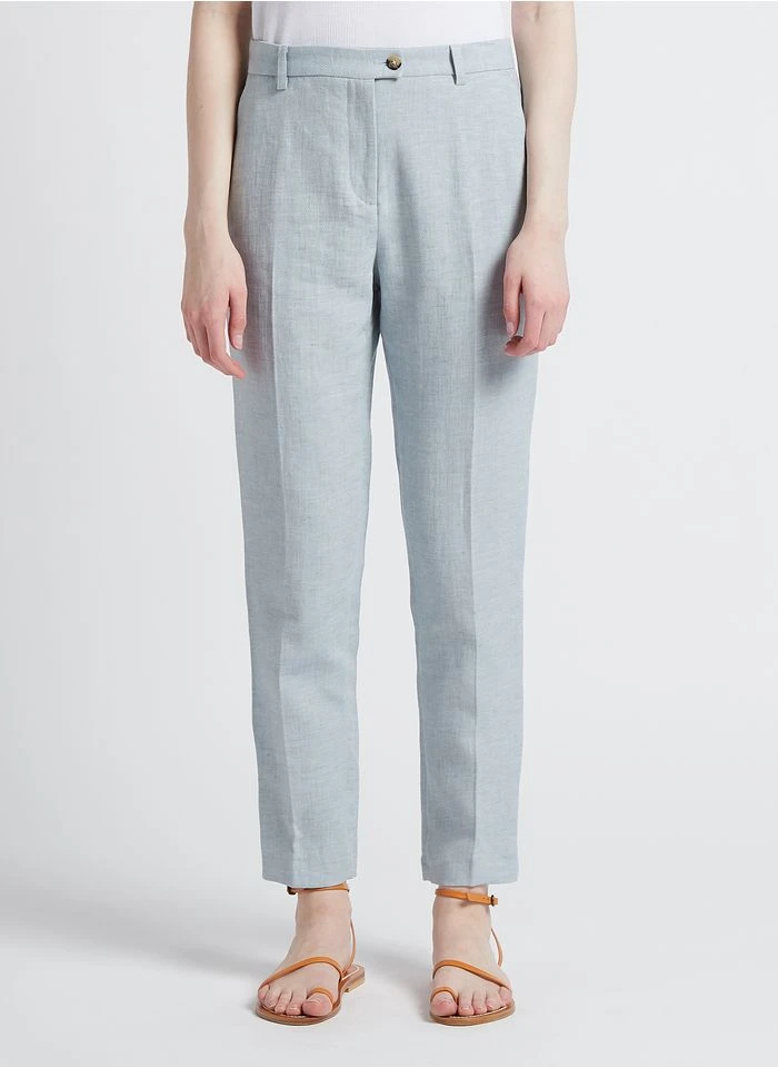 JUDE - Pantalon Droit En Coton Mélangé | Bleu 3 JUDE - Pantalon Droit En Coton Mélangé | Bleu