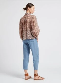 SEE U SOON Pantalon Droit Fluide Impression Denim | Jean Délavé -Sandro Geschaft 4099204