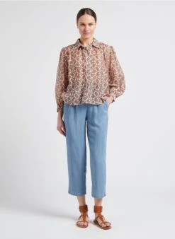 SEE U SOON Pantalon Droit Fluide Impression Denim | Jean Délavé -Sandro Geschaft 4099209