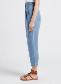 SEE U SOON Pantalon Droit Fluide Impression Denim | Jean Délavé -Sandro Geschaft 4099211