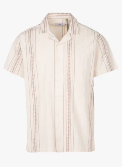 BERNAL - Chemise Col Classique Brodée En Coton | Beige